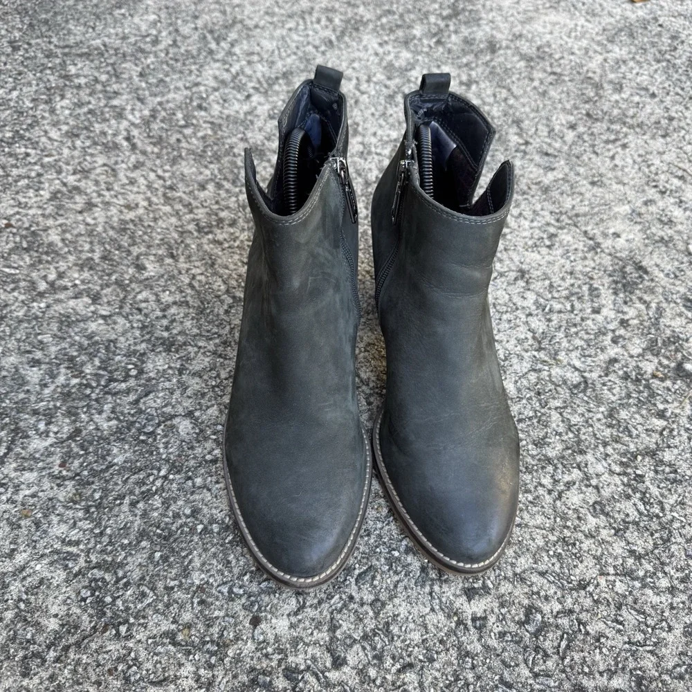 Blondo Norma Womens Sz 10 M Slate Grey Nubuck Waterproof Heeled Bootie *Peeling* - Picture 2 of 14